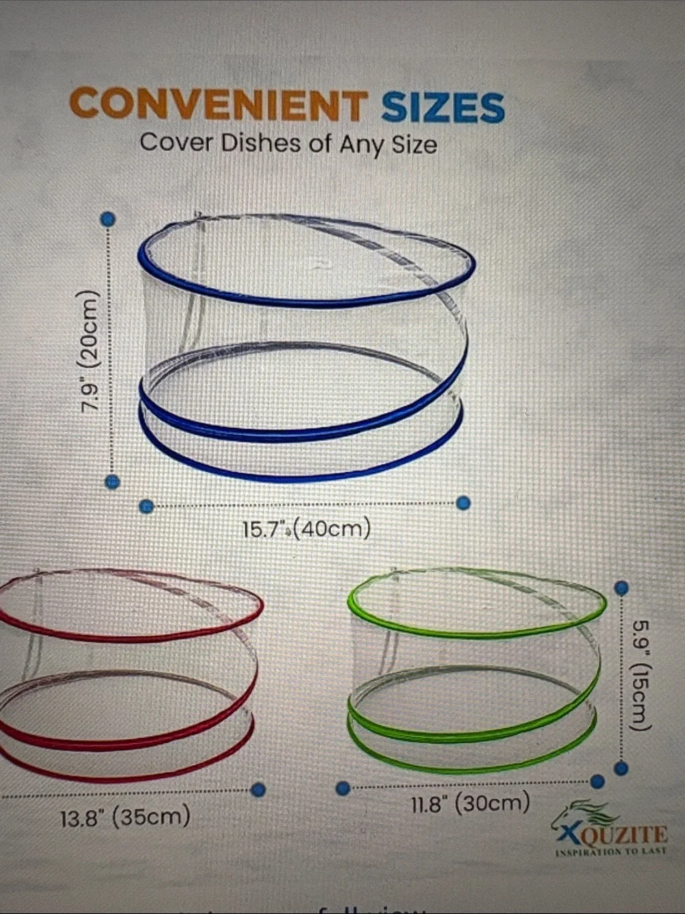 Pop-Up Mesh Food Covers (Green, Red, Blue) - Brand Unspecified